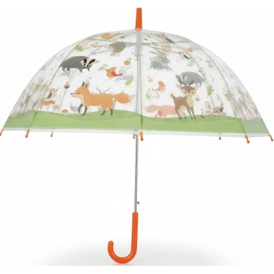 ESSCHERT DESIGN Przezroczysty parasol dziecięcy – Leśne Zwierzęta 3+ | Pan Piksel