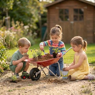 CLASSIC WORLD EDU Metalowa Taczka Ogrodowa do Piaskownicy Plaży Ogrodu | Pan Piksel