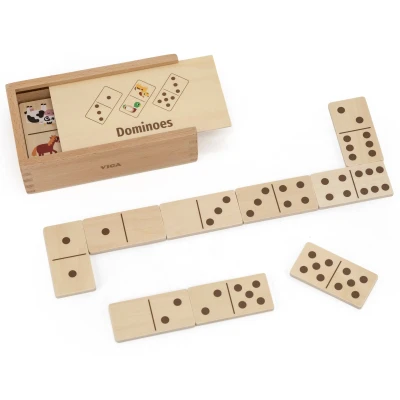 VIGA Drewniane Domino 2w1 Zwierzęta i Liczby | Pan Piksel