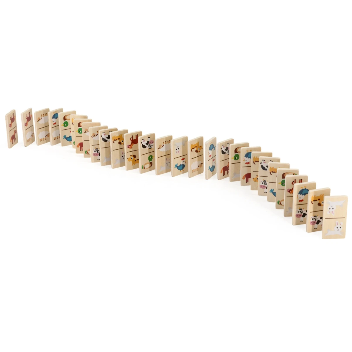 VIGA Drewniane Domino 2w1 Zwierzęta i Liczby | Pan Piksel