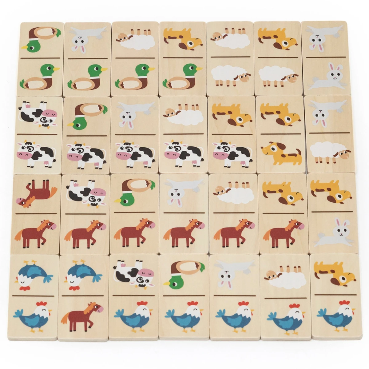 VIGA Drewniane Domino 2w1 Zwierzęta i Liczby | Pan Piksel
