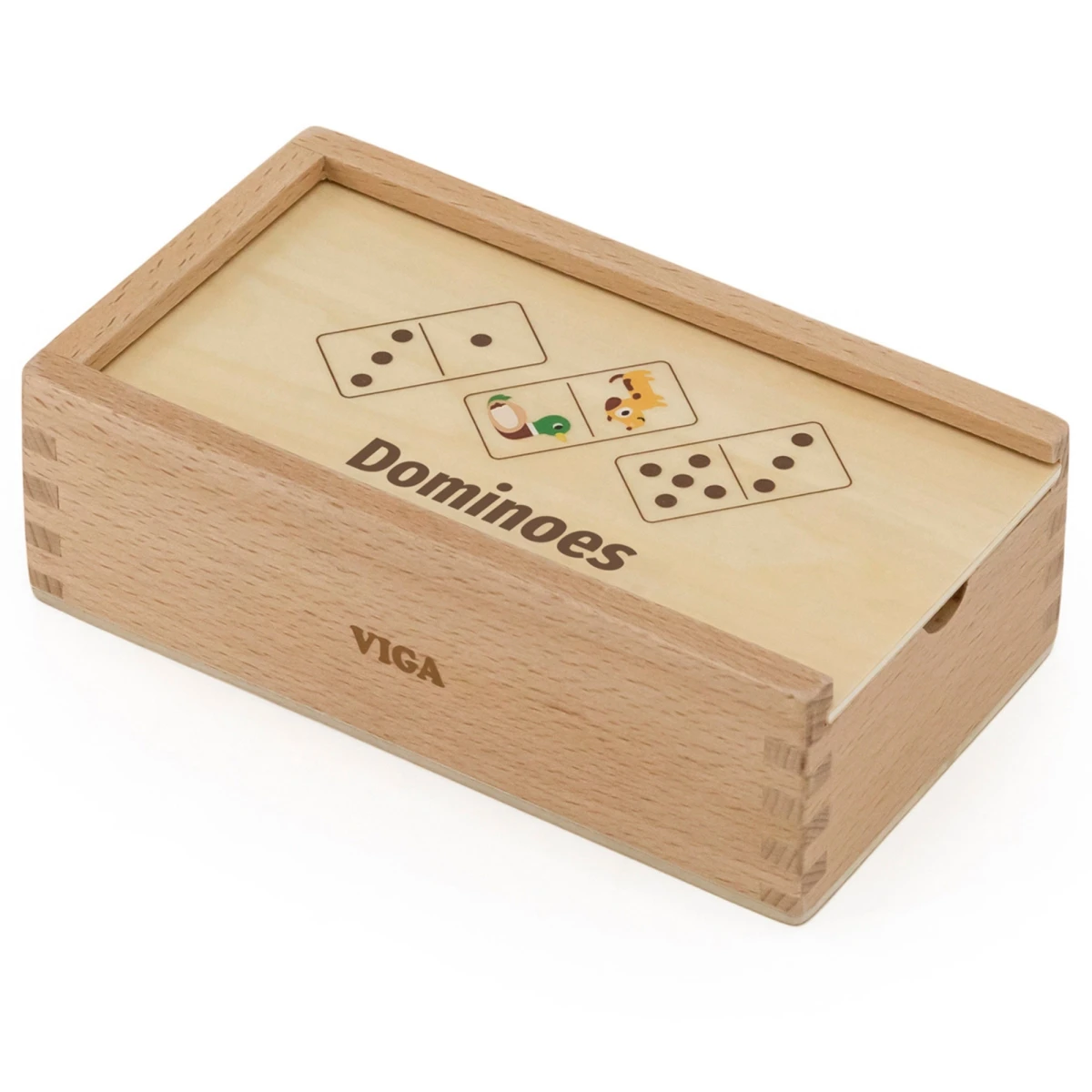 VIGA Drewniane Domino 2w1 Zwierzęta i Liczby | Pan Piksel