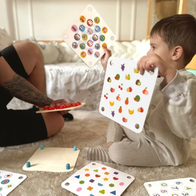 WOOPIE GREEN Memory Drewniana Gra Pamięciowa Edukacyjna Układanka Biedronka | Pan Piksel