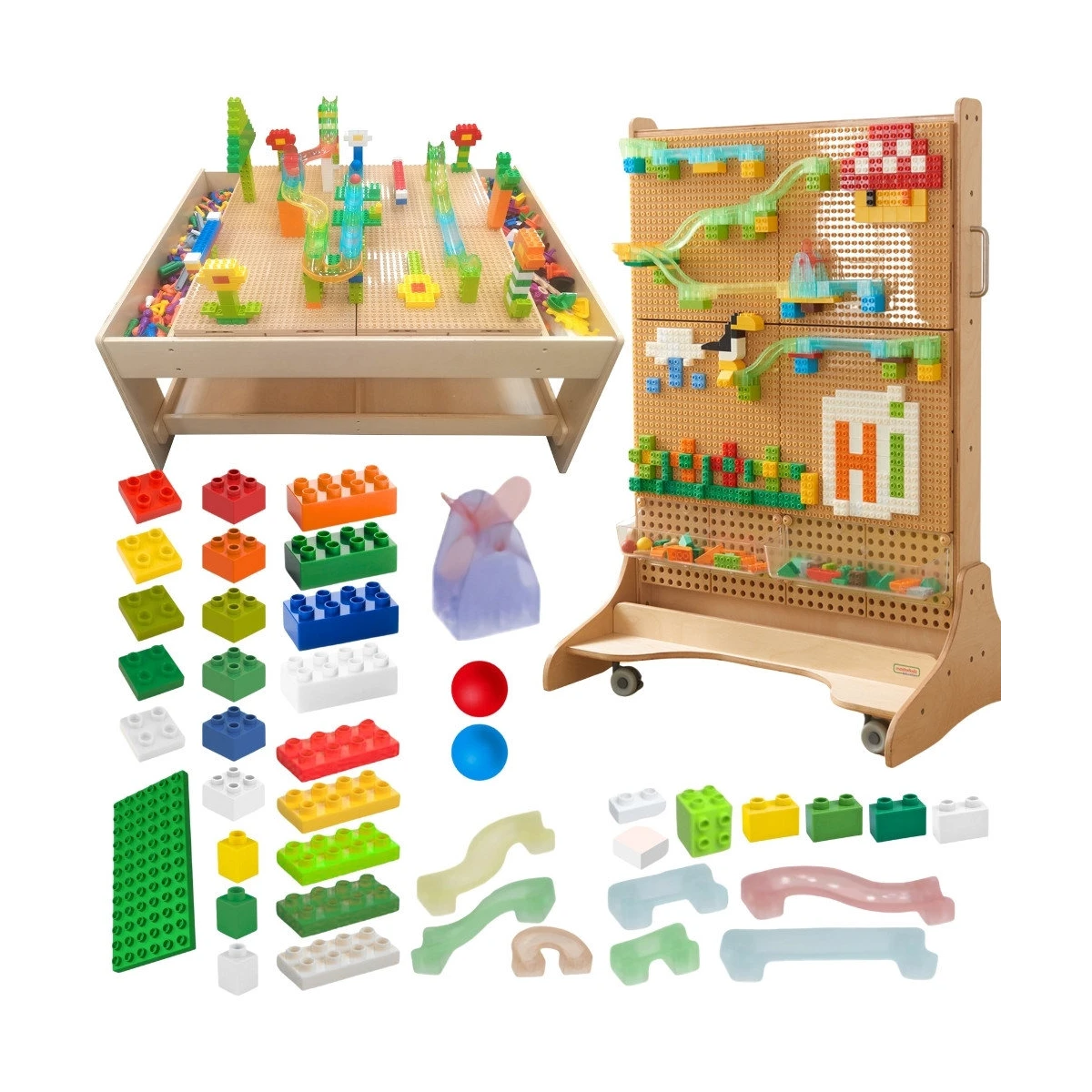 MASTERKIDZ Zestaw Klocków Konstrukcyjnych Tor Kulkowy STEM 359 el. | Pan Piksel
