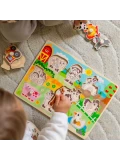 WOOPIE GREEN Drewniane Puzzle Montessori Farma z Pinezkami Do Dopasowania | Pan Piksel
