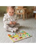 WOOPIE GREEN Drewniane Puzzle Montessori Farma z Pinezkami Do Dopasowania | Pan Piksel