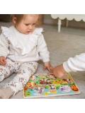 WOOPIE GREEN Drewniane Puzzle Montessori Farma z Pinezkami Do Dopasowania | Pan Piksel