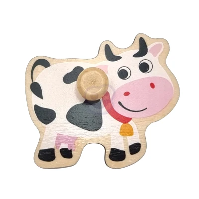 WOOPIE GREEN Drewniane Puzzle Montessori Farma z Pinezkami Do Dopasowania | Pan Piksel