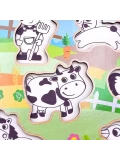 WOOPIE GREEN Drewniane Puzzle Montessori Farma z Pinezkami Do Dopasowania | Pan Piksel