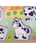 WOOPIE GREEN Drewniane Puzzle Montessori Farma z Pinezkami Do Dopasowania | Pan Piksel