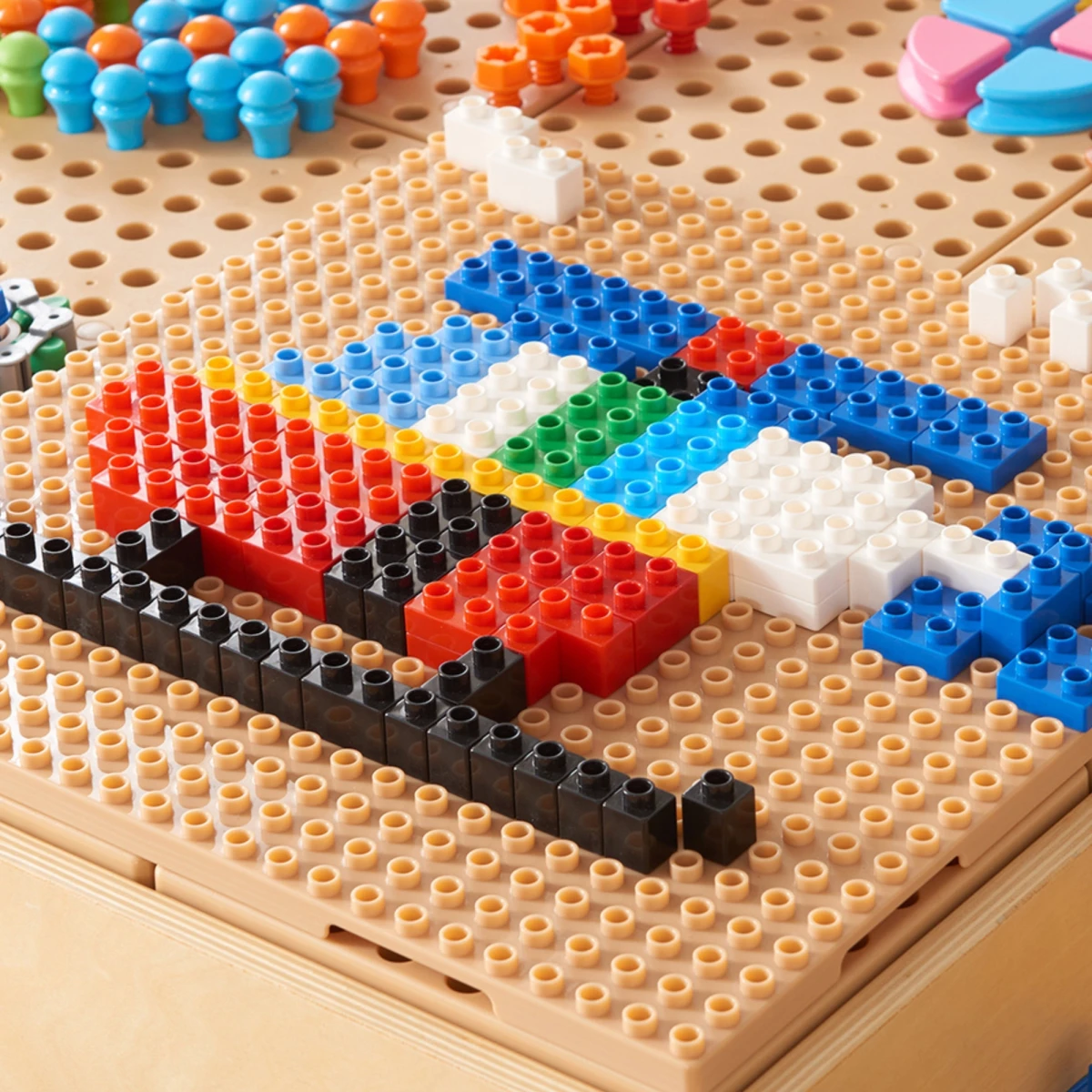 MASTERKIDZ Zestaw Klocków Konstrukcyjnych STEM 135 el. z Nakładką na Panel 4 szt. | Pan Piksel