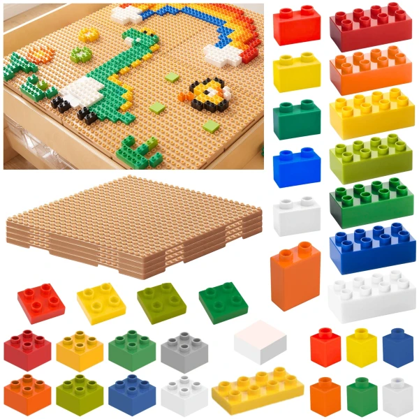 MASTERKIDZ Zestaw Klocków Konstrukcyjnych STEM 563 el. z Nakładkami na Panel 4 szt. | Pan Piksel