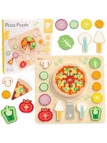 CLASSIC WORLD Drewniana Pizza do Krojenia Układanka Warzywa 22 el. | Pan Piksel