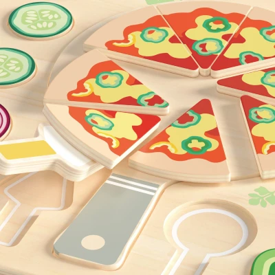 CLASSIC WORLD Drewniana Pizza do Krojenia Układanka Warzywa 22 el. | Pan Piksel