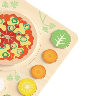 CLASSIC WORLD Drewniana Pizza do Krojenia Układanka Warzywa 22 el. | Pan Piksel