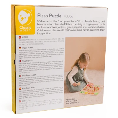 CLASSIC WORLD Drewniana Pizza do Krojenia Układanka Warzywa 22 el. | Pan Piksel