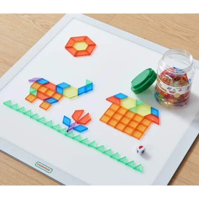 MASTERKIDZ Kwadratowy Panel Świetlny LED Kolorowy + Klocki Montessori Mozaika 140 el. | Pan Piksel