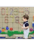 MASTERKIDZ Drewniana Tablica STEM Wolnostojąca XXL w Kształcie Domu + Akcesoria | Pan Piksel