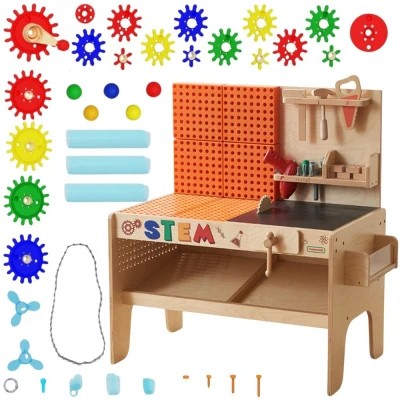 MASTERKIDZ Drewniany Warsztat XXL Montessori STEM z Narzędziami + Akcesoria | Pan Piksel