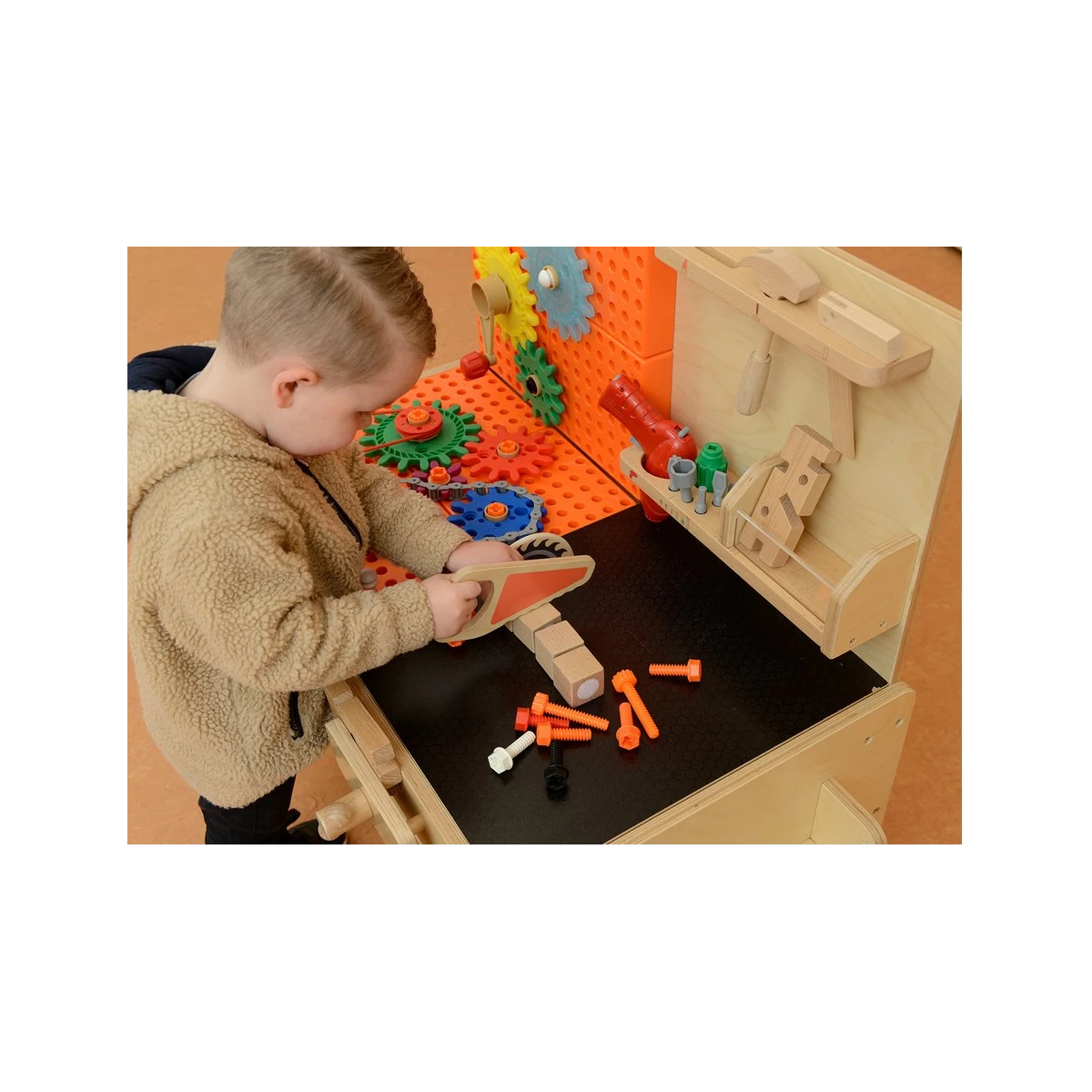 MASTERKIDZ Drewniany Warsztat XXL Montessori STEM z Narzędziami + Akcesoria | Pan Piksel