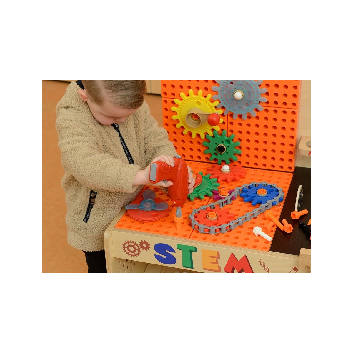 MASTERKIDZ Drewniany Warsztat XXL Montessori STEM z Narzędziami + Akcesoria | Pan Piksel