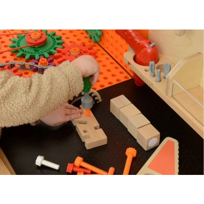 MASTERKIDZ Drewniany Warsztat XXL Montessori STEM z Narzędziami + Akcesoria | Pan Piksel