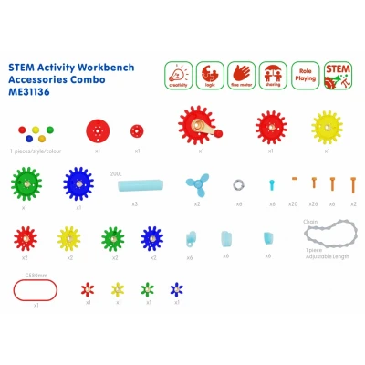 MASTERKIDZ Drewniany Warsztat XXL Montessori STEM z Narzędziami + Akcesoria | Pan Piksel