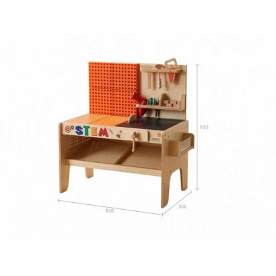 MASTERKIDZ Drewniany Warsztat XXL Montessori STEM z Narzędziami + Akcesoria | Pan Piksel
