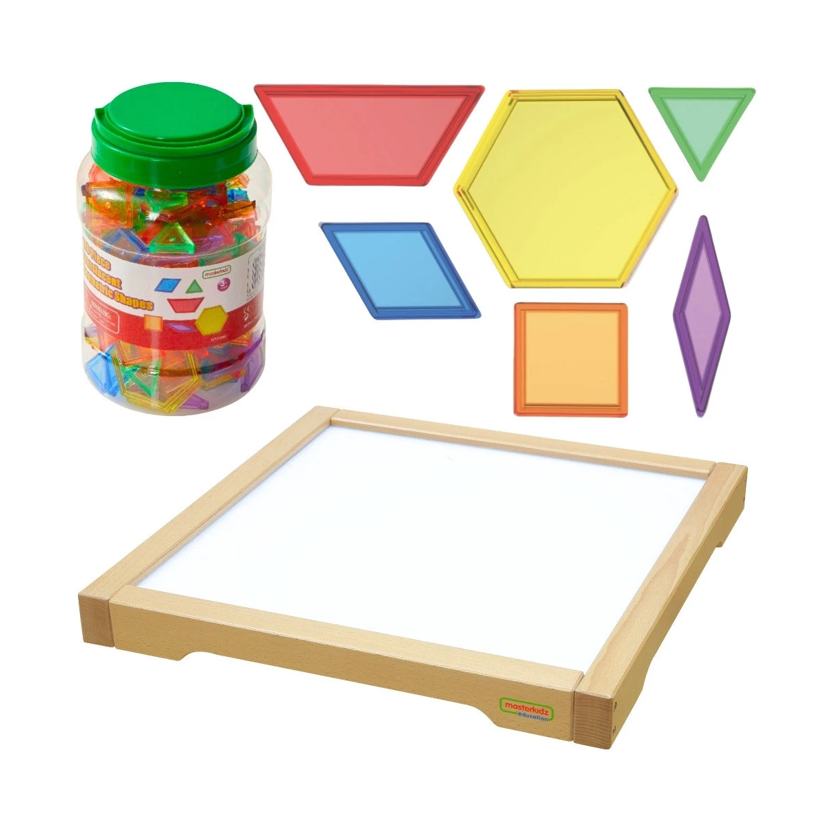 MASTERKIDZ Panel Skrzynia LED Sensoryczna + Klocki Montessori Mozaika 140 el. | Pan Piksel
