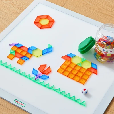 MASTERKIDZ Panel Skrzynia LED Sensoryczna + Klocki Montessori Mozaika 140 el. | Pan Piksel