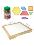 MASTERKIDZ Panel Skrzynia LED Sensoryczna + Klocki Montessori Mozaika 140 el. | Pan Piksel