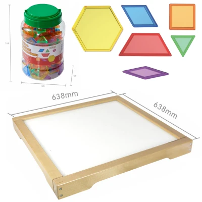 MASTERKIDZ Panel Skrzynia LED Sensoryczna + Klocki Montessori Mozaika 140 el. | Pan Piksel
