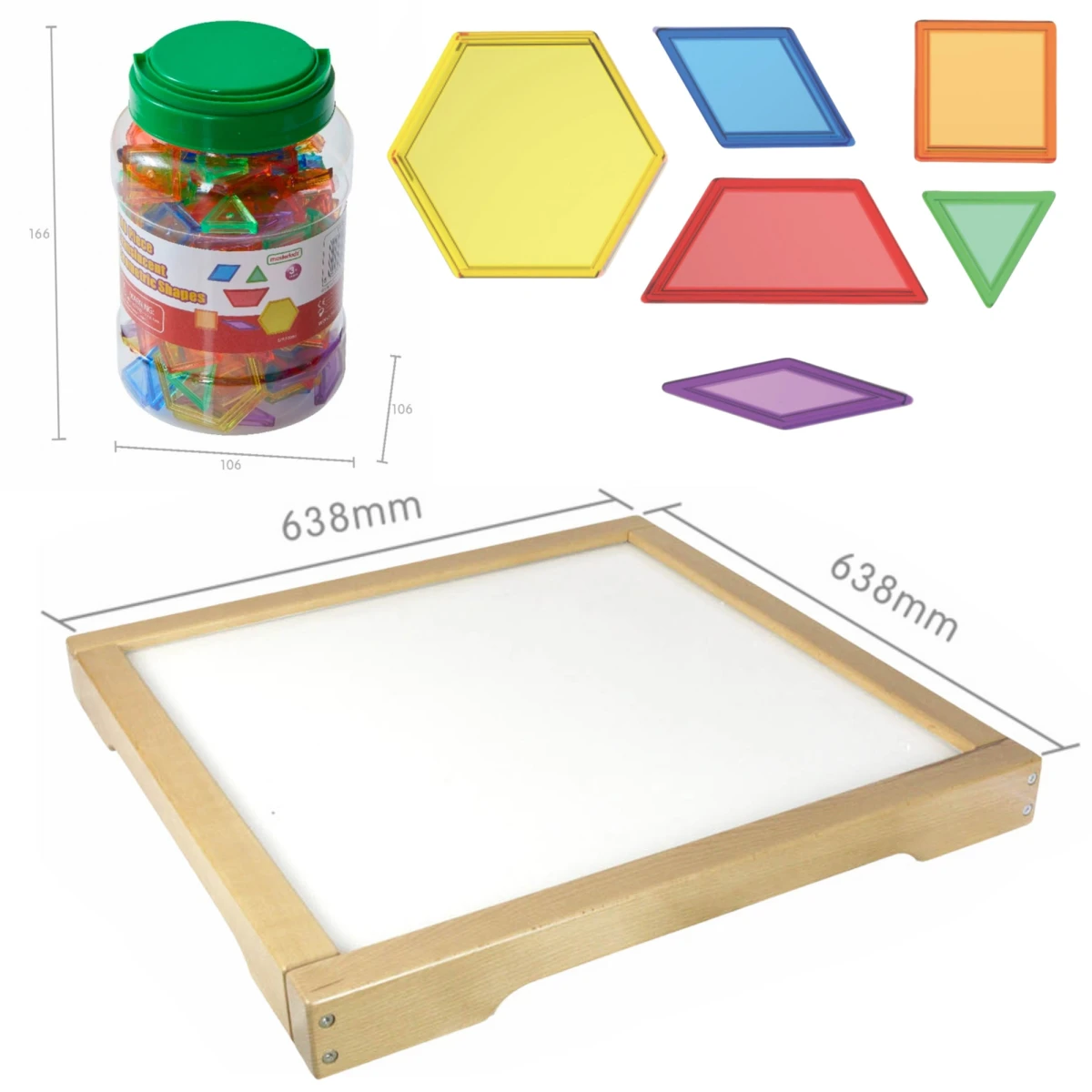 MASTERKIDZ Panel Skrzynia LED Sensoryczna + Klocki Montessori Mozaika 140 el. | Pan Piksel