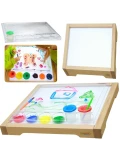 MASTERKIDZ Rama Sensoryczna - Panel LED + Przezroczysta Taca Do Malowania | Pan Piksel
