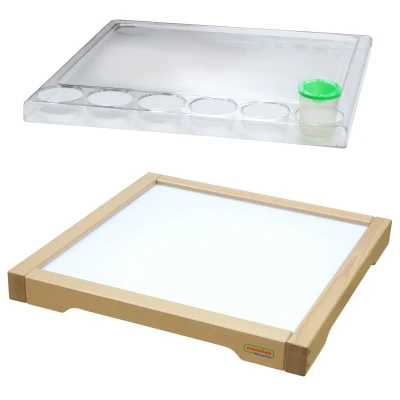 MASTERKIDZ Rama Sensoryczna - Panel LED + Przezroczysta Taca Do Malowania | Pan Piksel