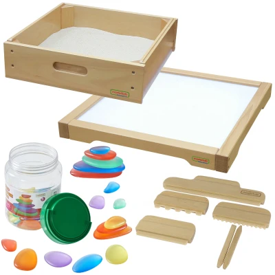 MASTERKIDZ Rama Sensoryczna - Panel LED + Zestaw Akcesoriów Do Zabawy w Piasku | Pan Piksel