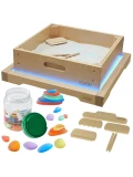 MASTERKIDZ Rama Sensoryczna - Panel LED + Zestaw Akcesoriów Do Zabawy w Piasku | Pan Piksel