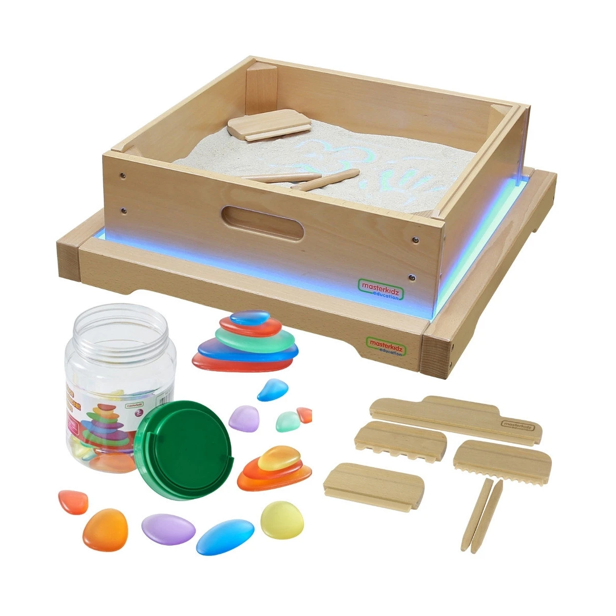MASTERKIDZ Rama Sensoryczna - Panel LED + Zestaw Akcesoriów Do Zabawy w Piasku | Pan Piksel