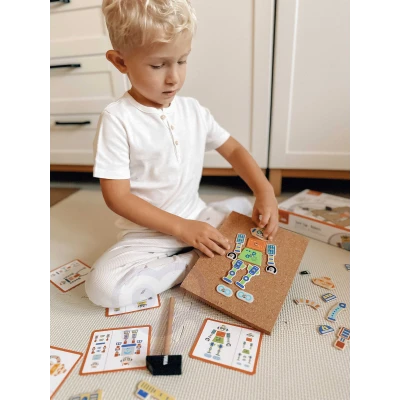 VIGA Drewniana Przybijanka Roboty 45 elementów Montessori | Pan Piksel