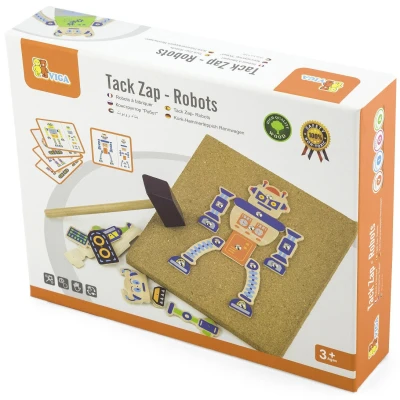 VIGA Drewniana Przybijanka Roboty 45 elementów Montessori | Pan Piksel