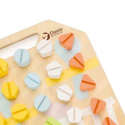 CLASSIC WORLD Wooden Manipulative Board Logic Puzzle | Pan Piksel