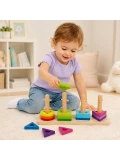 TOOKY TOY Sorter Kształtów z Kolorowymi Blokami Montessori | Pan Piksel