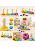 TOOKY TOY Sorter Kształtów z Kolorowymi Blokami Montessori | Pan Piksel