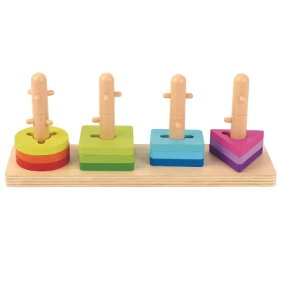 TOOKY TOY Sorter Kształtów z Kolorowymi Blokami Montessori | Pan Piksel