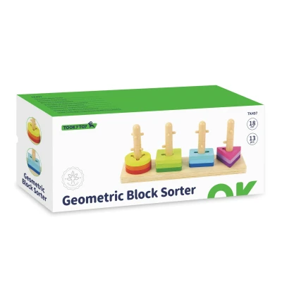 TOOKY TOY Sorter Kształtów z Kolorowymi Blokami Montessori | Pan Piksel