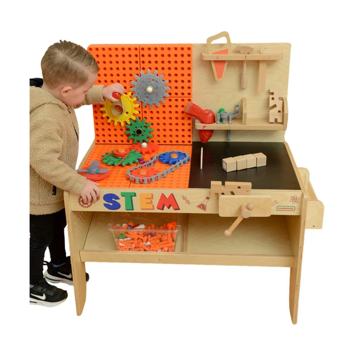 MASTERKIDZ Drewniany Warsztat XXL Montessori STEM z Narzędziami | Pan Piksel