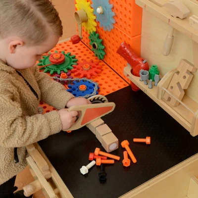 MASTERKIDZ Drewniany Warsztat XXL Montessori STEM z Narzędziami | Pan Piksel
