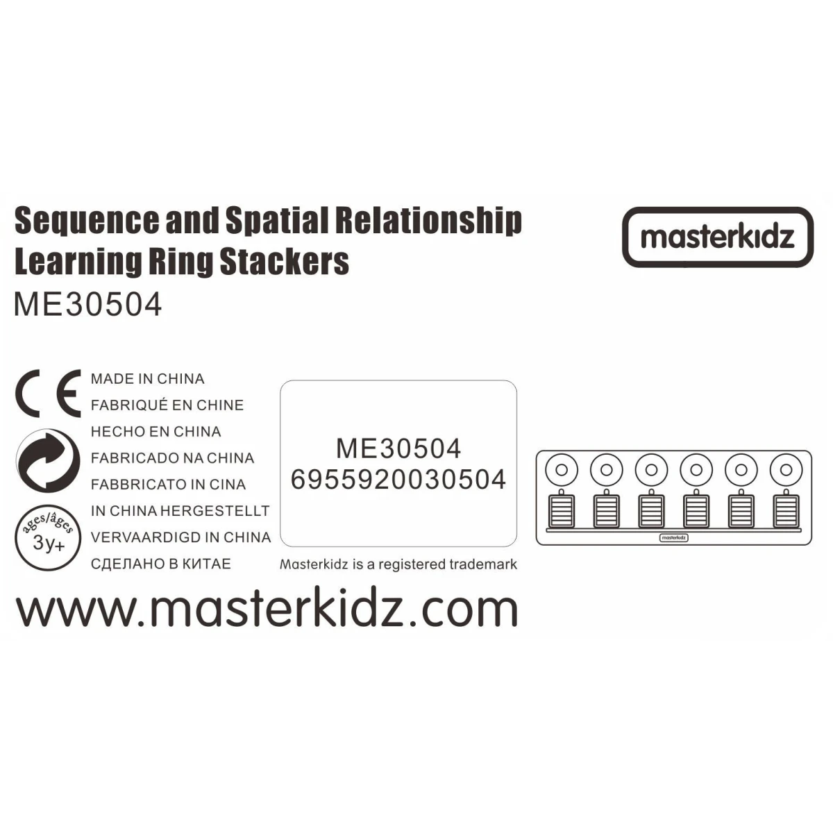 MASTERKIDZ Układanka Nauka Liczenia i Kolorów Sorter Montessori | Pan Piksel