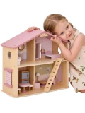 VIGA TOYS VIGA PolarB Duży Drewniany Domek dla Lalek 17 el. | Pan Piksel