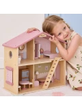VIGA TOYS VIGA PolarB Duży Drewniany Domek dla Lalek 17 el. | Pan Piksel